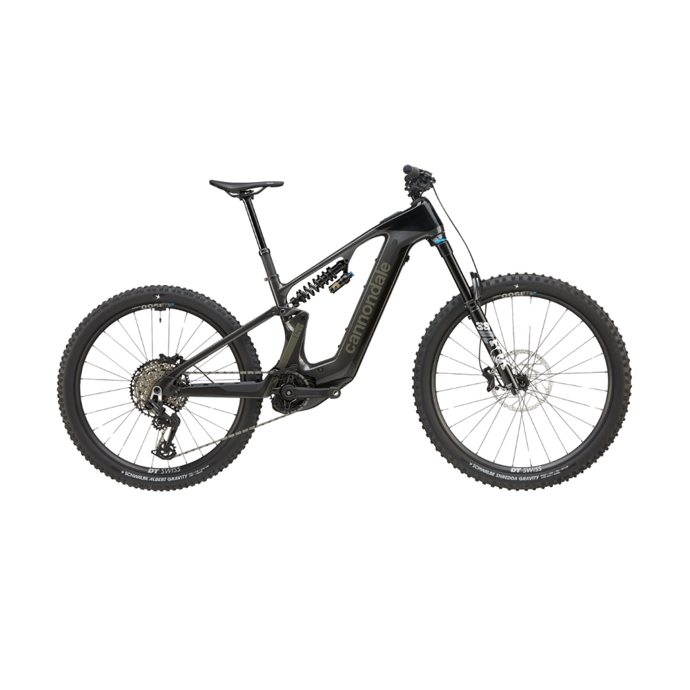 Cannondale Moterra LT 1 carbon enduro e-MTB, side profile on white background